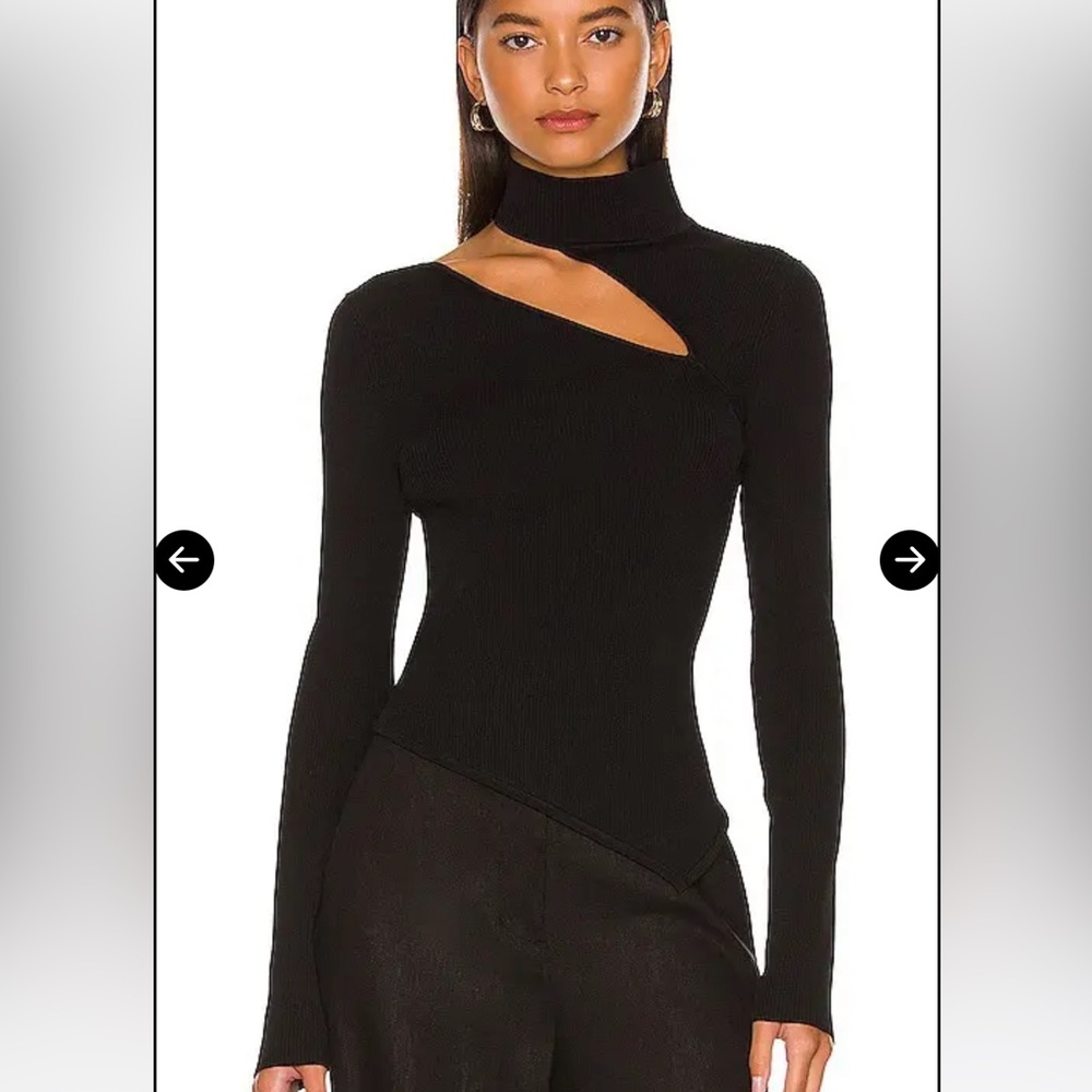 Cult Gaia Krislyn Black Asymmetrical Top
